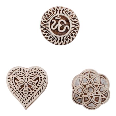 Set of 3 Piece New Mix Wooden Printing Block